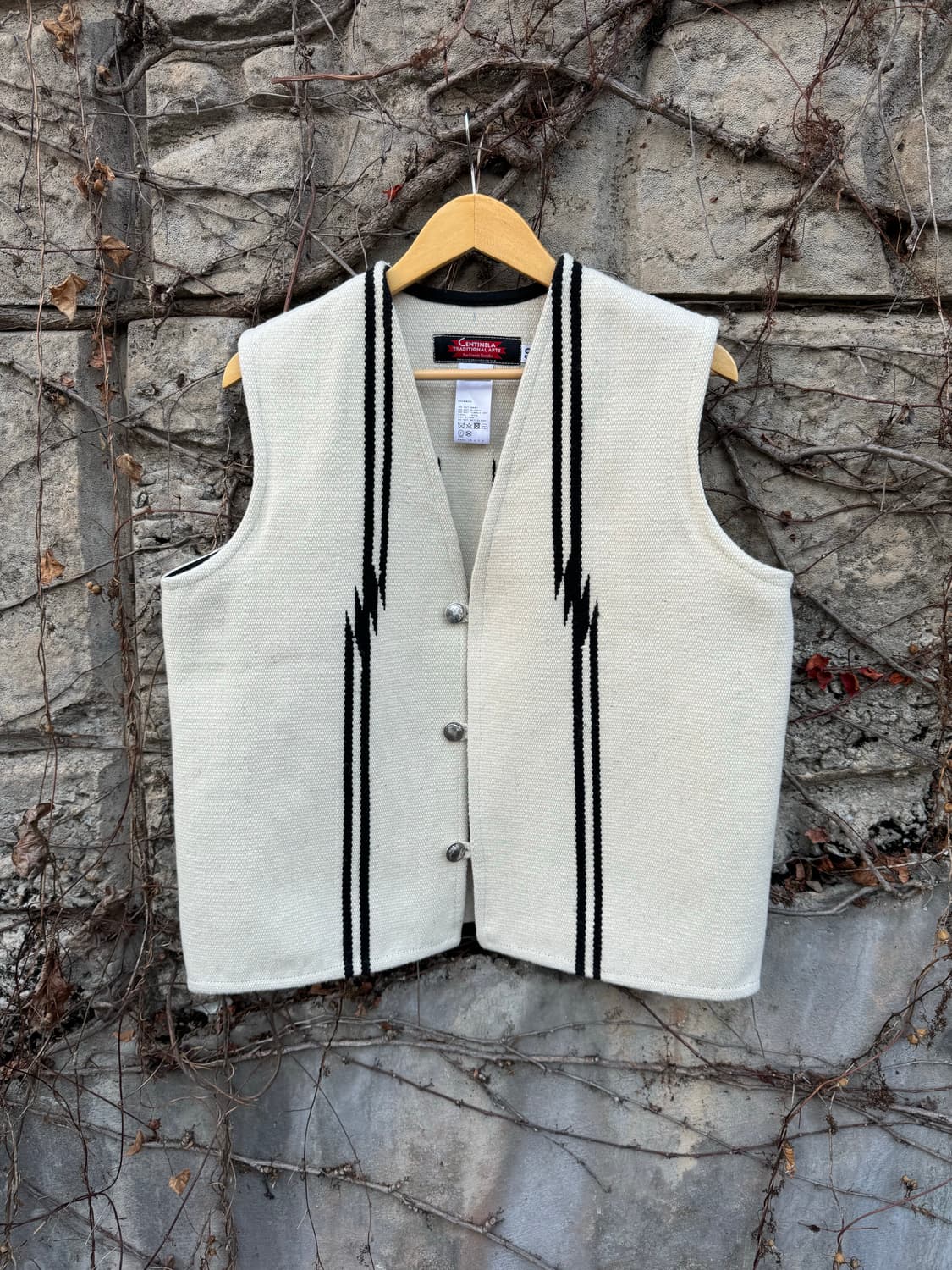 센티넬라 오르테가 핸드 우븐 울 치마요 베스트 조끼 빅사이즈 상품이미지1