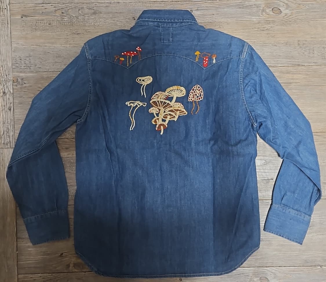 리바이스 LVC 1955 쏘우투스 데님 셔츠 버섯 자수 S 상품이미지2