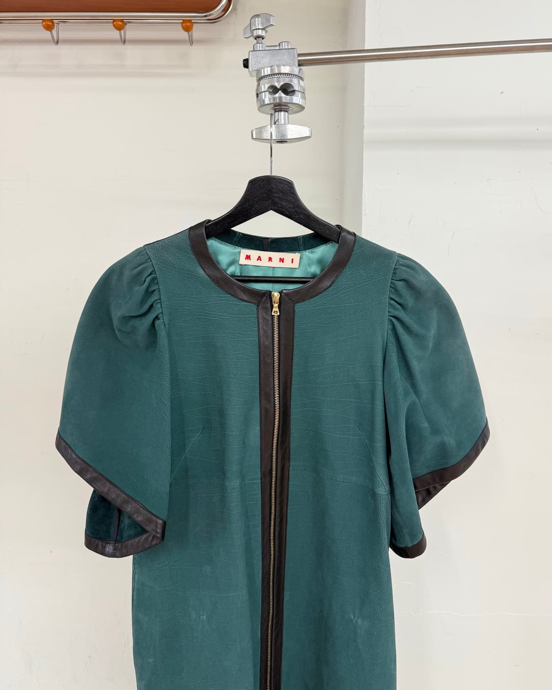 마르니 그린 칼프레더 하프 집업 자켓 상품이미지2