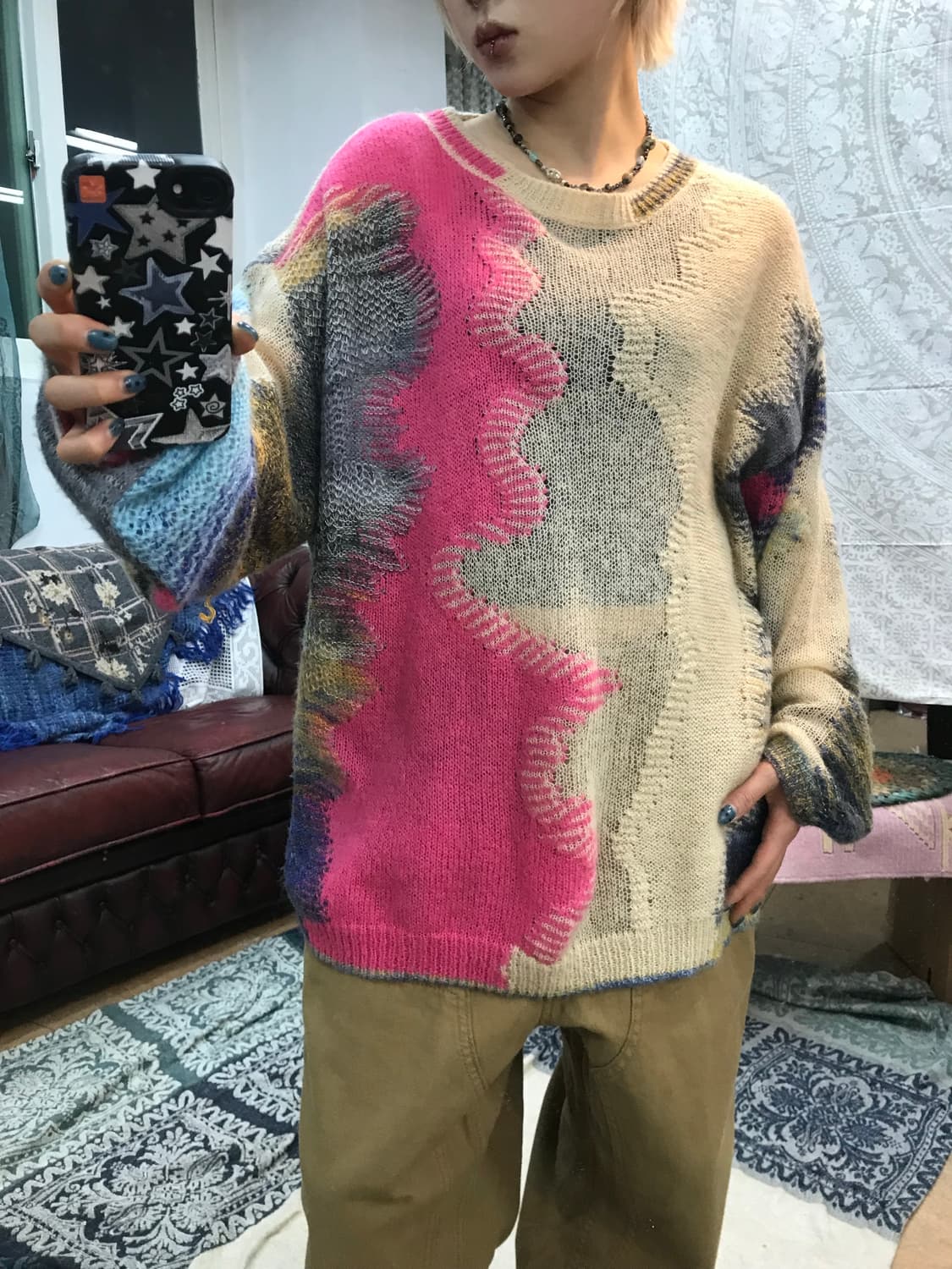 빈티지 멀티컬러 패턴 니트  상품이미지2