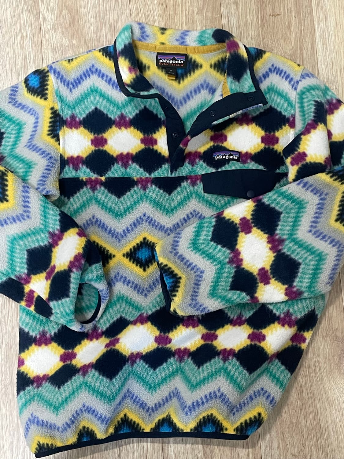 파타고니아 신칠라 스냅티 패턴 여S S급 구제 빈티지 PTS220  상품이미지1