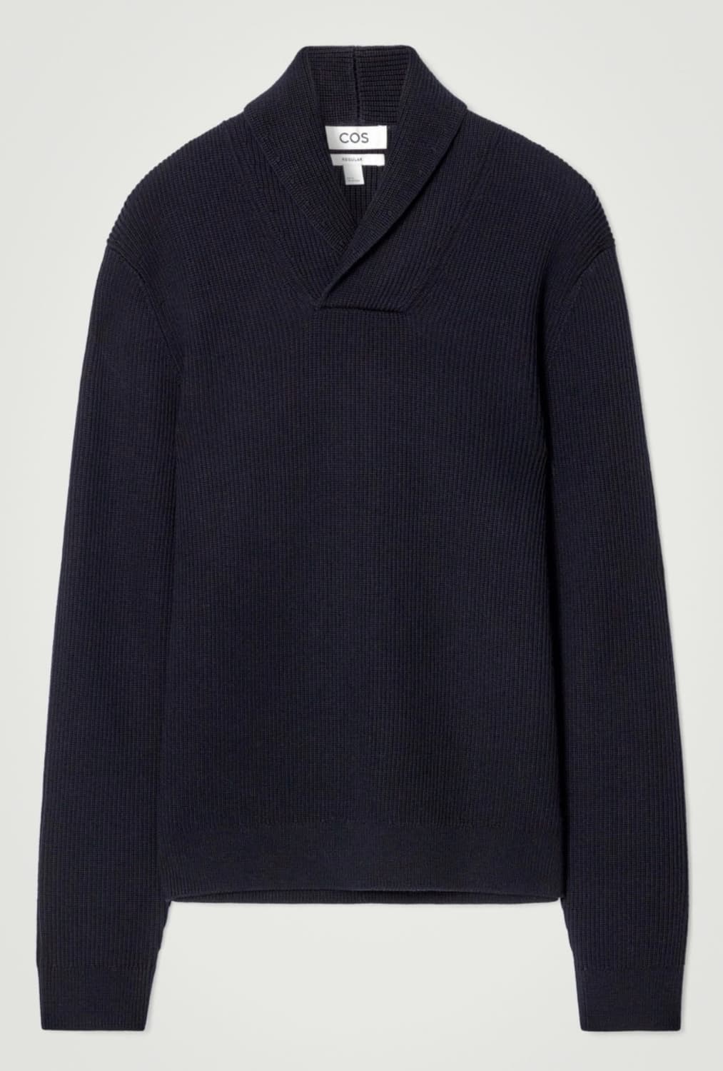 숄 칼라 리브드 니트 상품이미지1