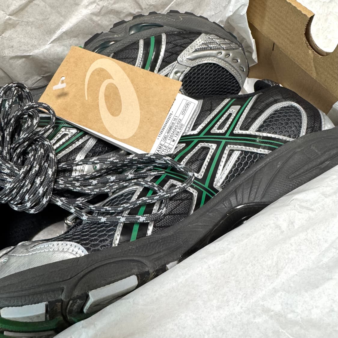 아식스 젤 님버스 10.1 옵시디언 그레이 그린 바질 275 size 상품이미지8