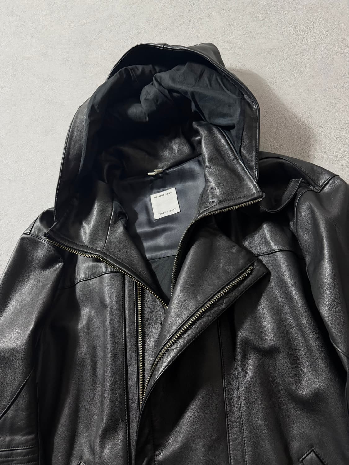 헬무트랭X트래비스스캇 카우스킨 후드 레더자켓  상품이미지4
