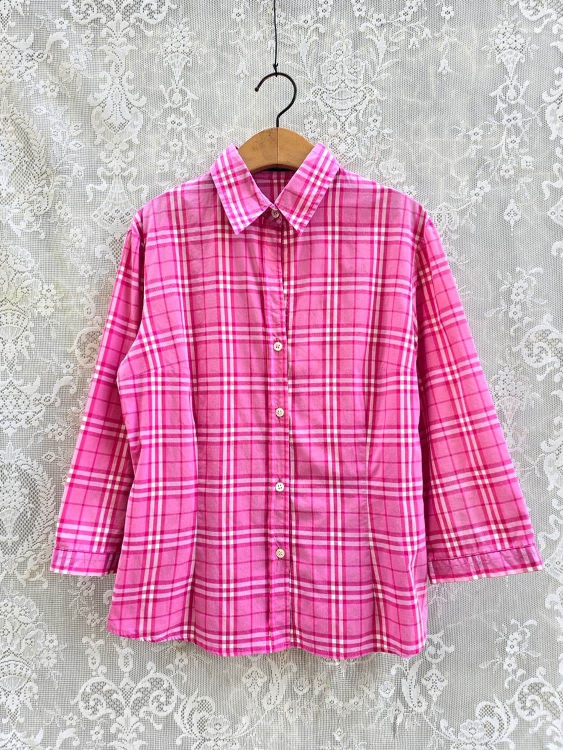 버버리 타탄체크 칠부 셔츠 상품이미지1