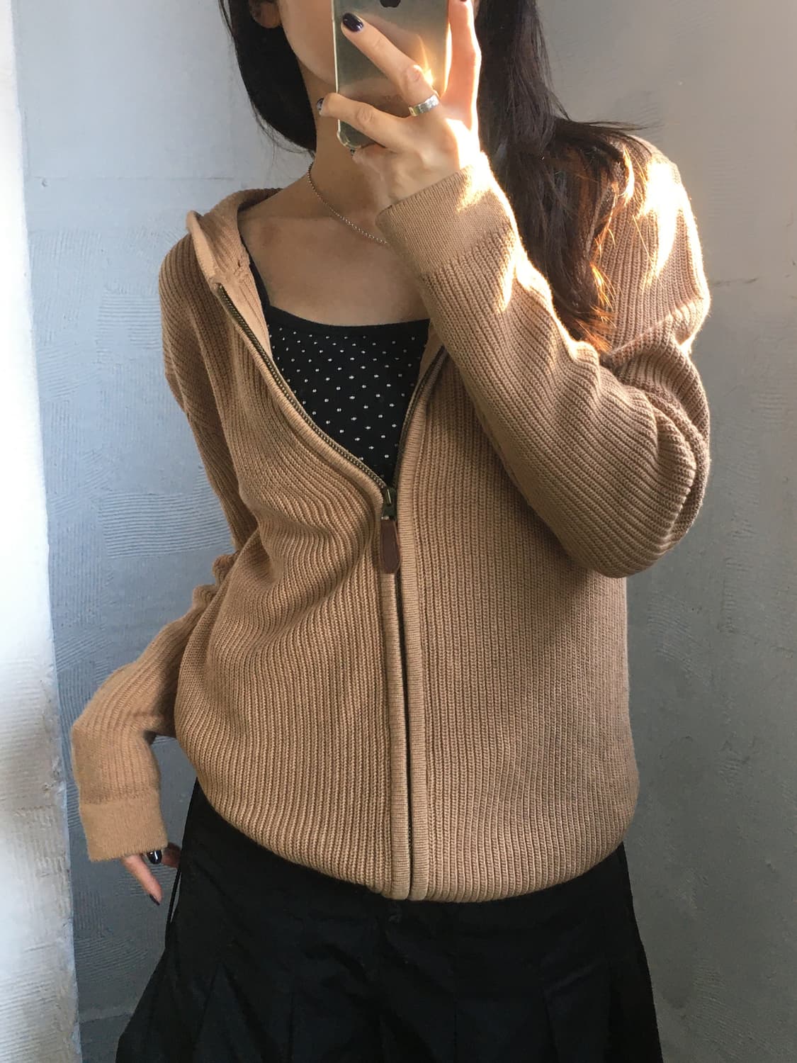 Polo 폴로 랄프로렌 코튼 베이지컬러 골지 니트 후드집업 상품이미지3