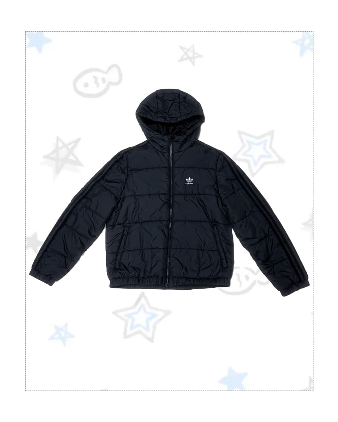 아디다스 블랙 로고 패딩 상품이미지2