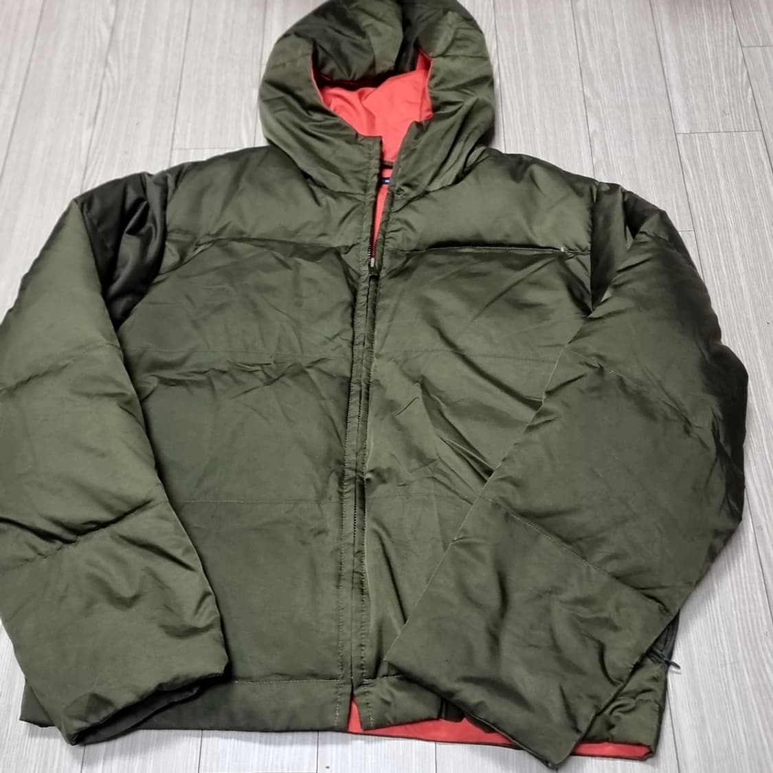 랄프로렌 카키색 후드 오리털 패딩 점퍼(95-100) 상품이미지1