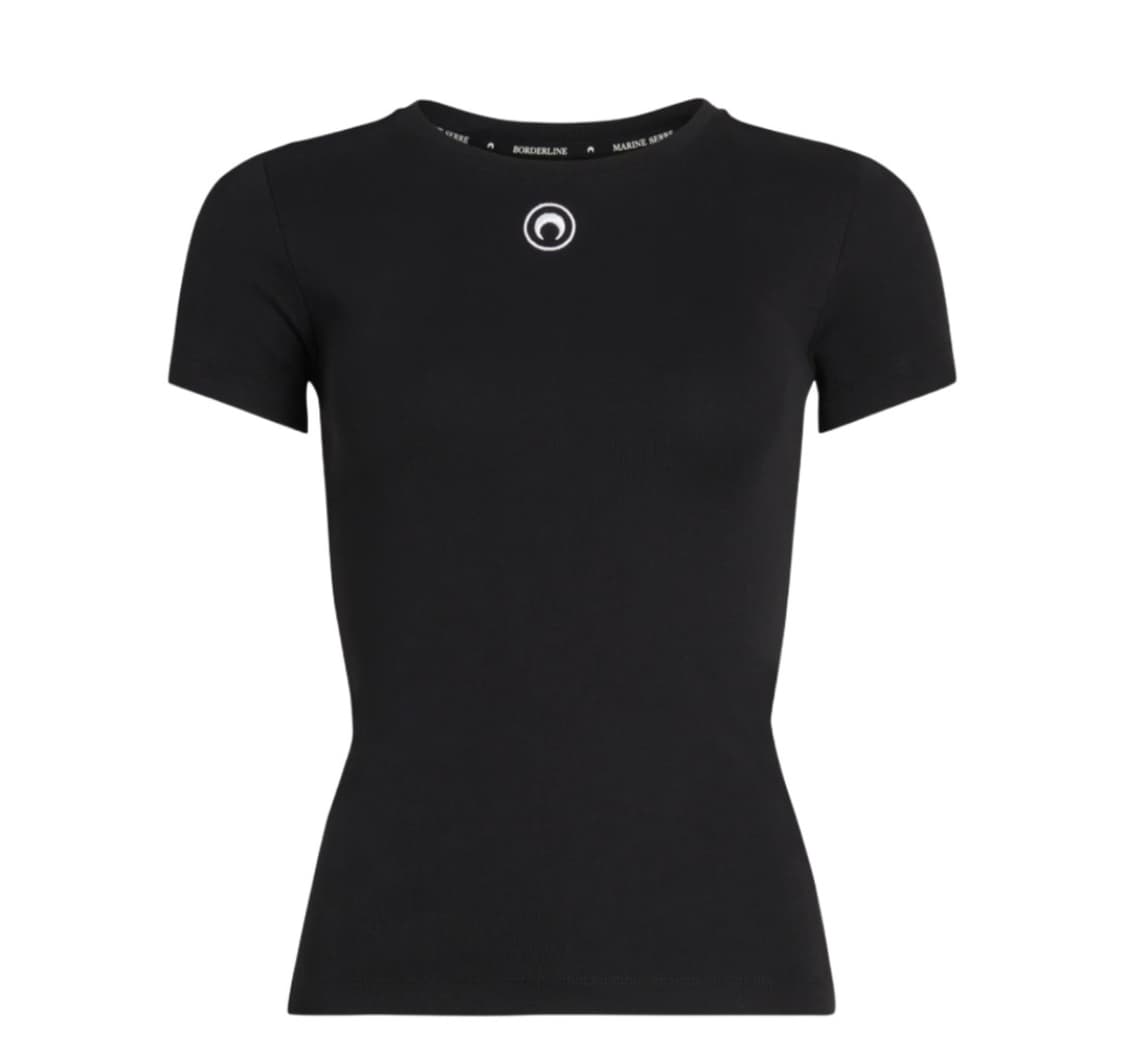 마린 세르 오가닉 코튼 립 티셔츠 블랙 상품이미지1