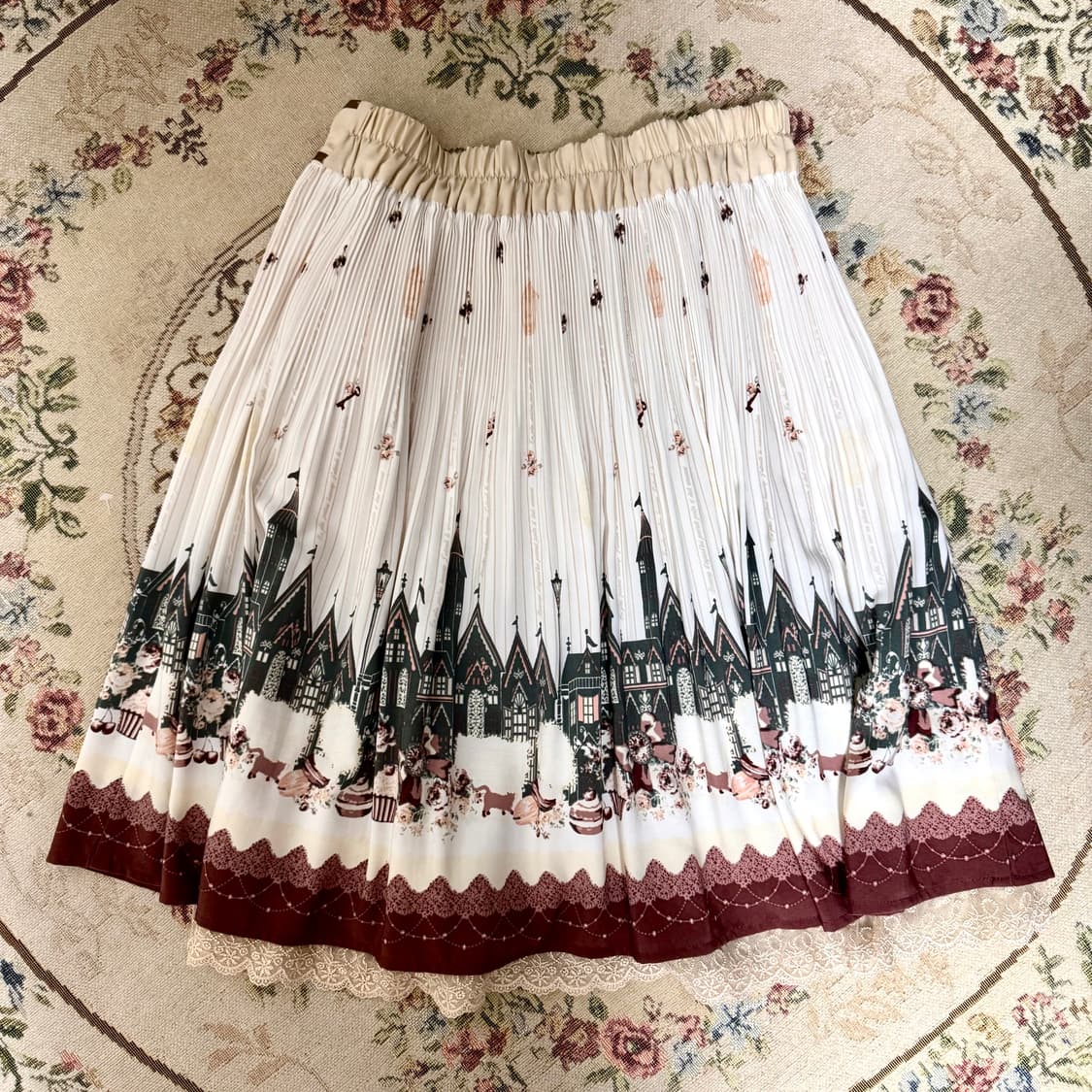 엑시즈팜 레이스 허리밴딩 스커트 상품이미지2