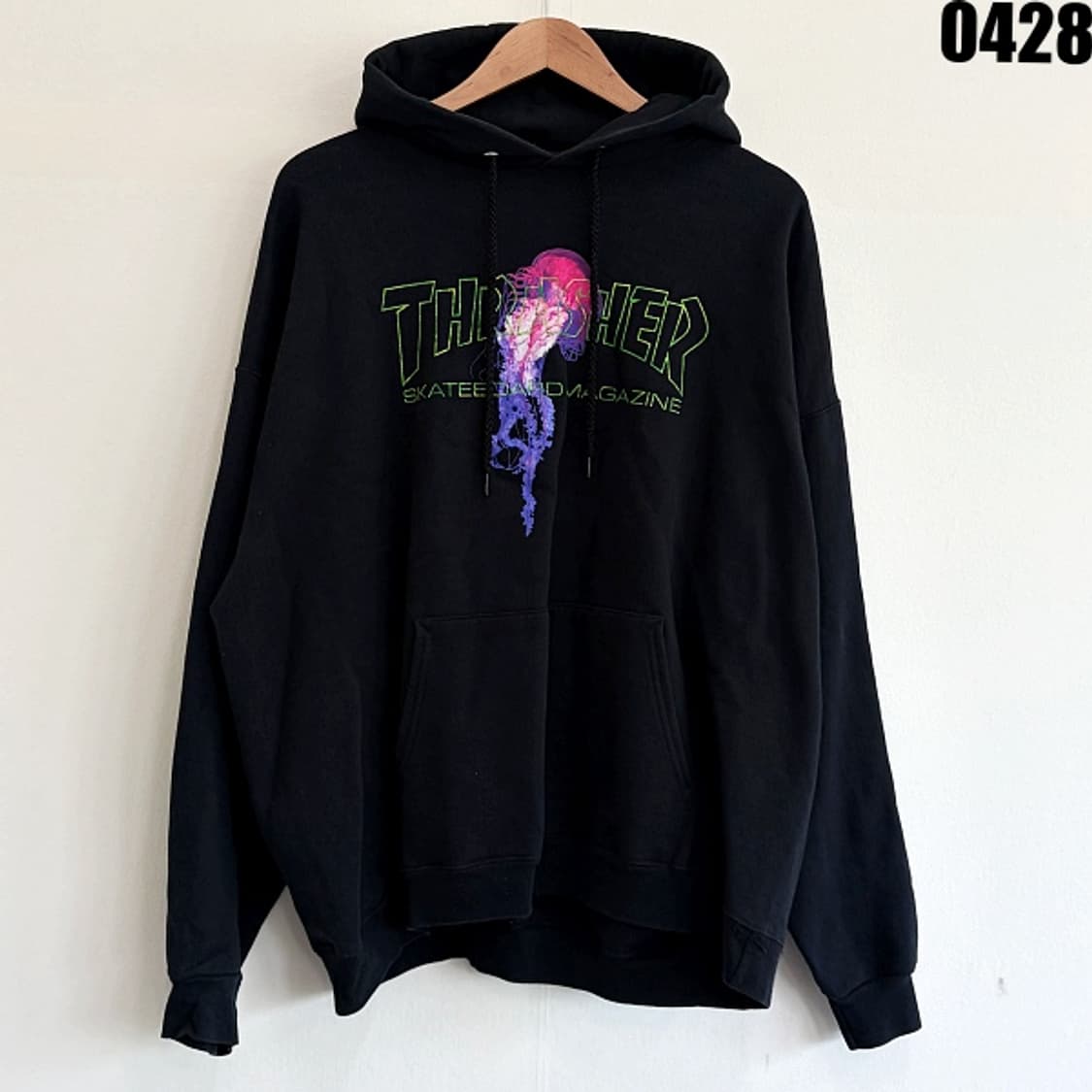 스래셔(Thrasher) 메두사 로고 프린팅 후드티 블랙 XL 0428 상품이미지1