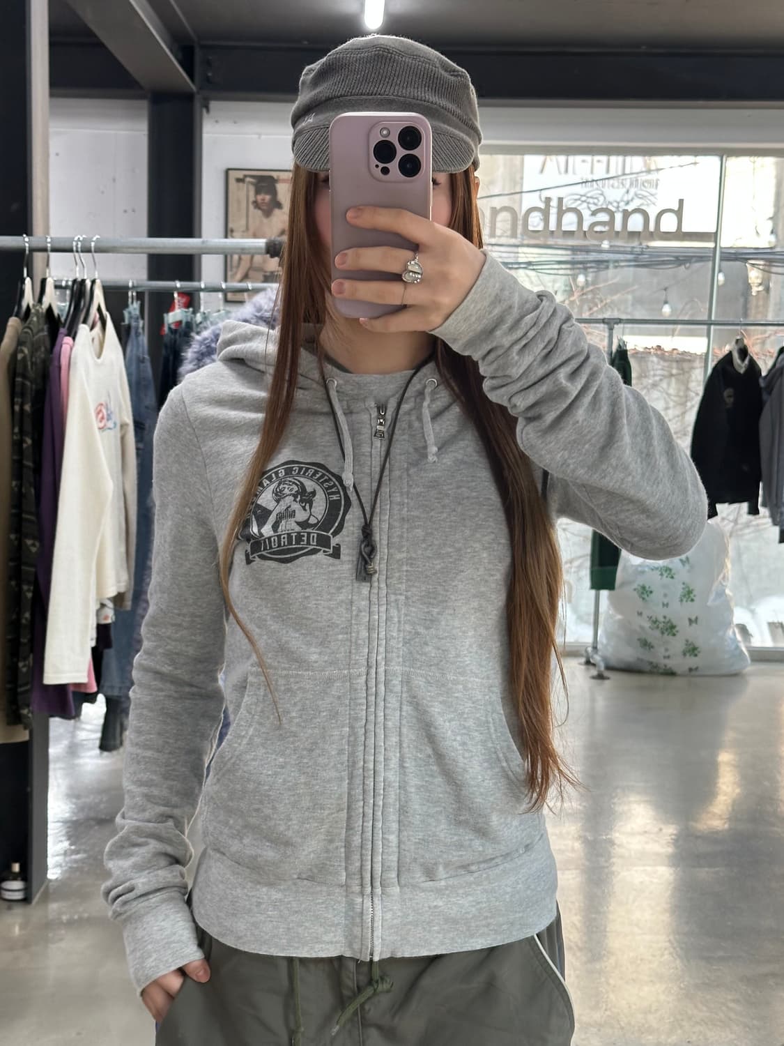 히스테릭글래머 히스걸 Detroit 빅로고 후드집업 상품이미지5