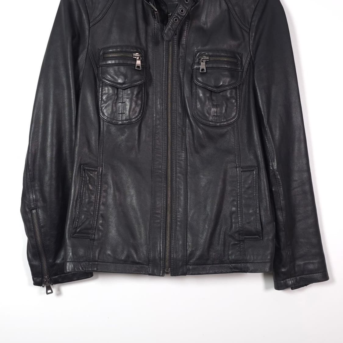 카레라 이탈리아 천연 양가죽 차이나카라 레더 자켓 상품이미지4