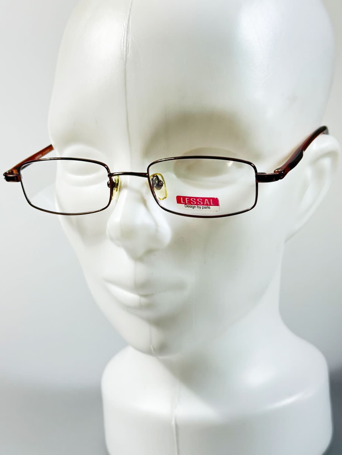 90s LESSAL 브라운 메탈 슬림 스퀘어 빈티지 안경 상품이미지8