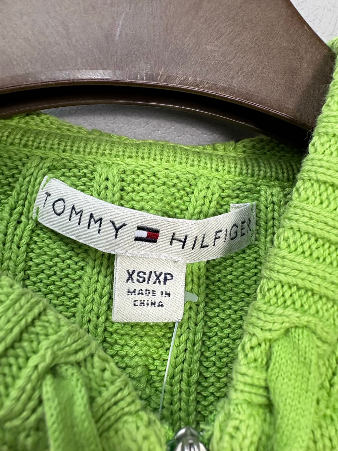 타미힐피거 여성 라임 니트 후드집업 A2881 상품이미지6