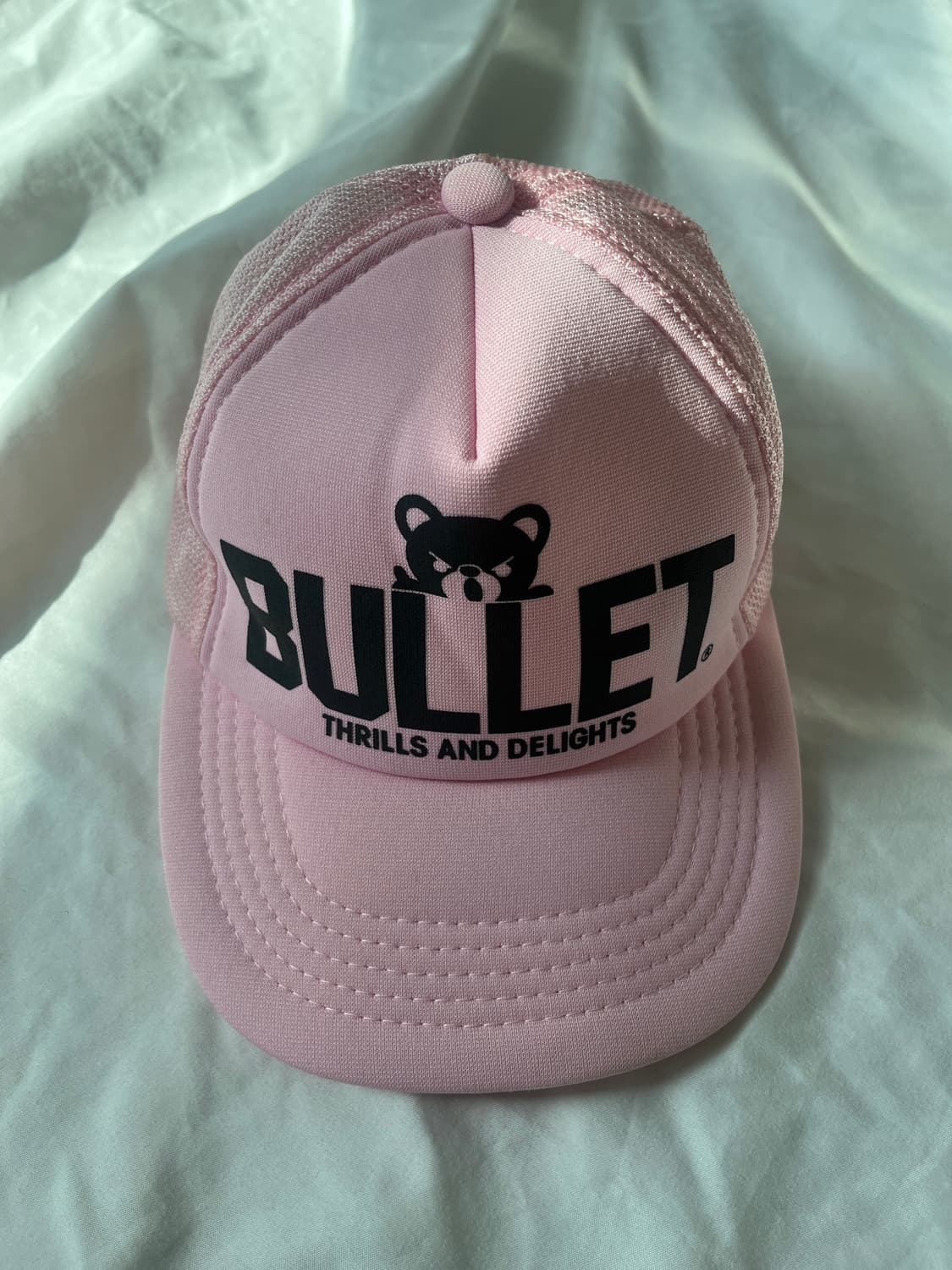 히스테릭 글래머 아카이브 퍽베어 딸기우유 베이비핑크 색 메쉬 캡 모자 상품이미지2