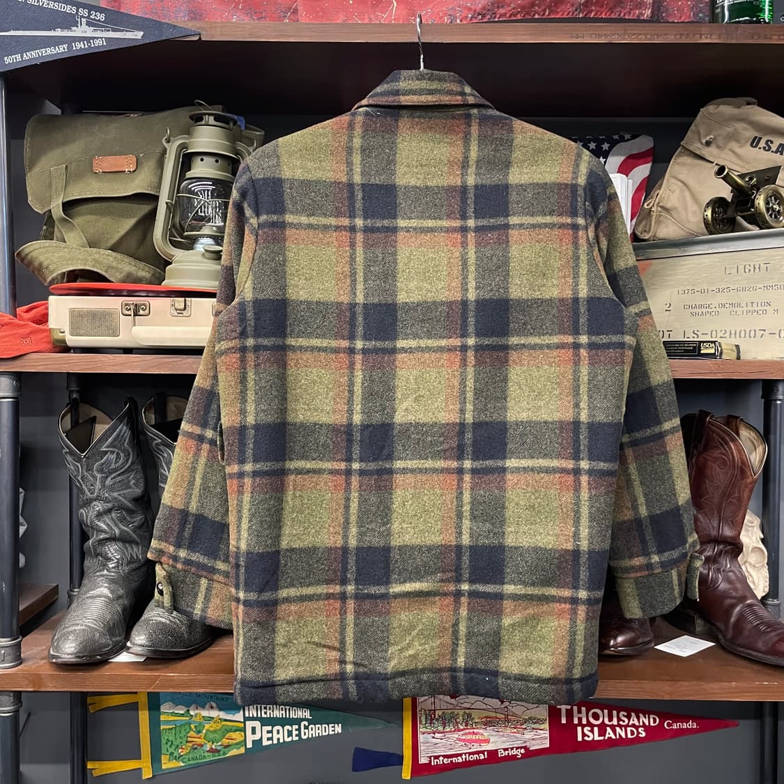 80s 맥그리거 울 바시티 체크 스포츠 코트 자켓 상품이미지2