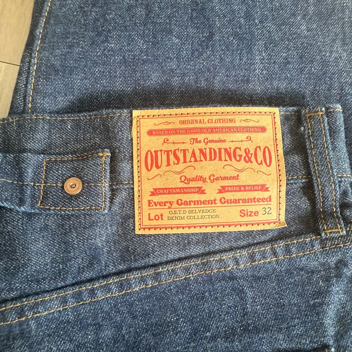 아웃스탠딩 30S CINCH BACK SELVEDGE WIDE PANTS 상품이미지4