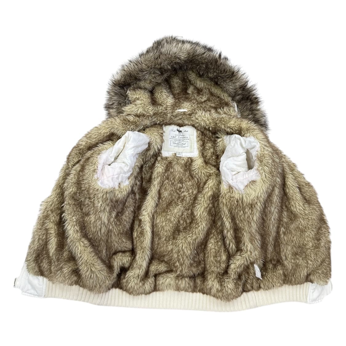 아베크롬비 빈티지 Y2K 딱붙핏 울프죠 퍼 갸루 후드 봄버 자켓 S 상품이미지3