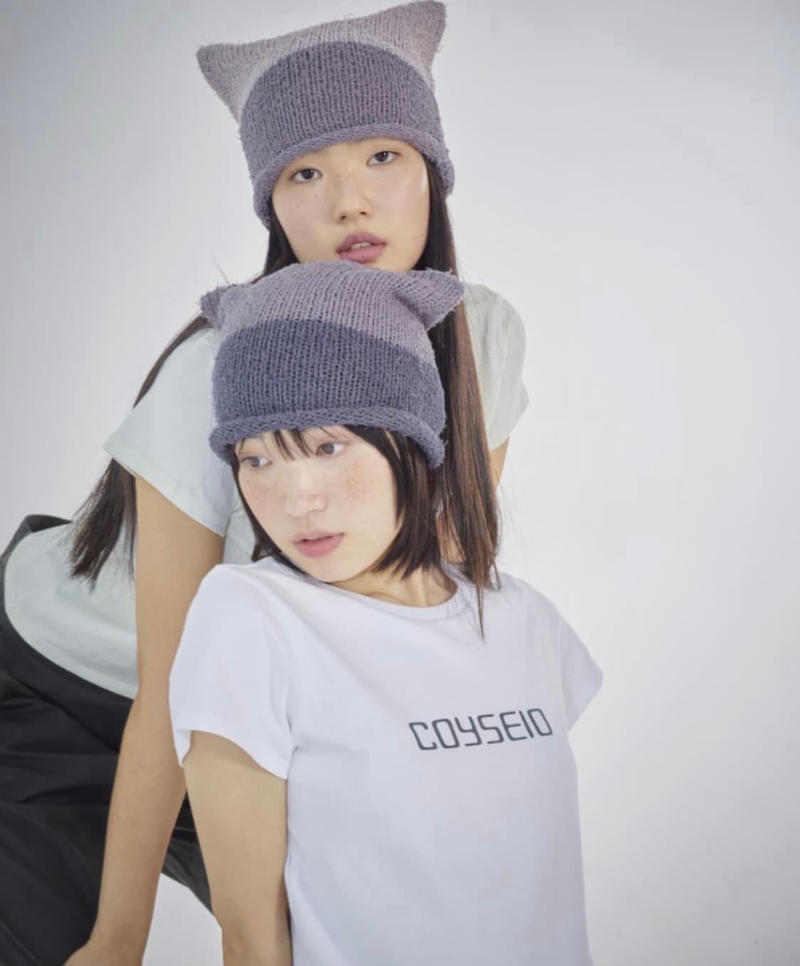코이세이오 비니 SQUARE BEANIE PURPLE GREY 상품이미지2