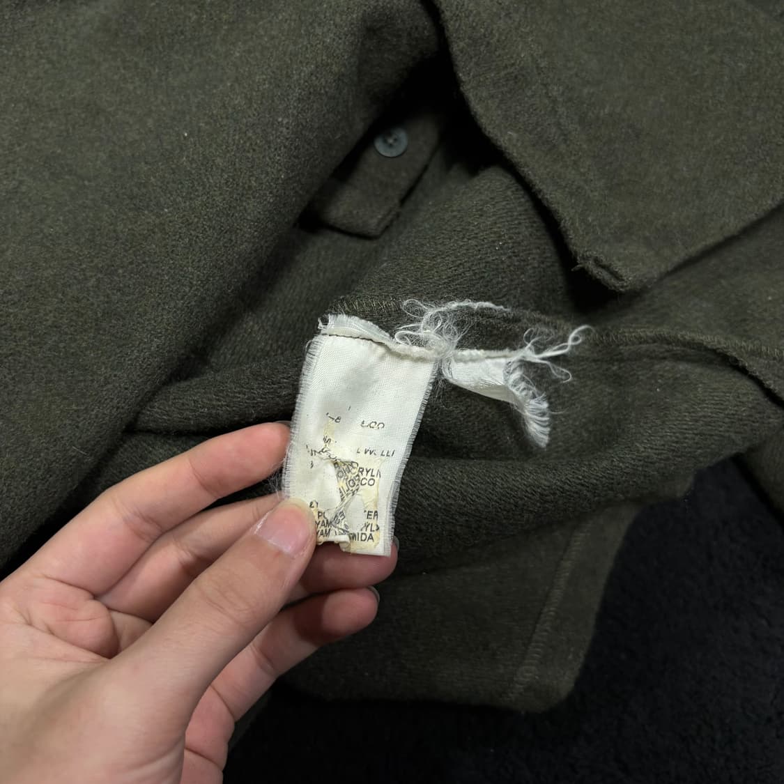 XL 캘빈클라인 CK 카키스 원포켓 울 셔츠 상품이미지6