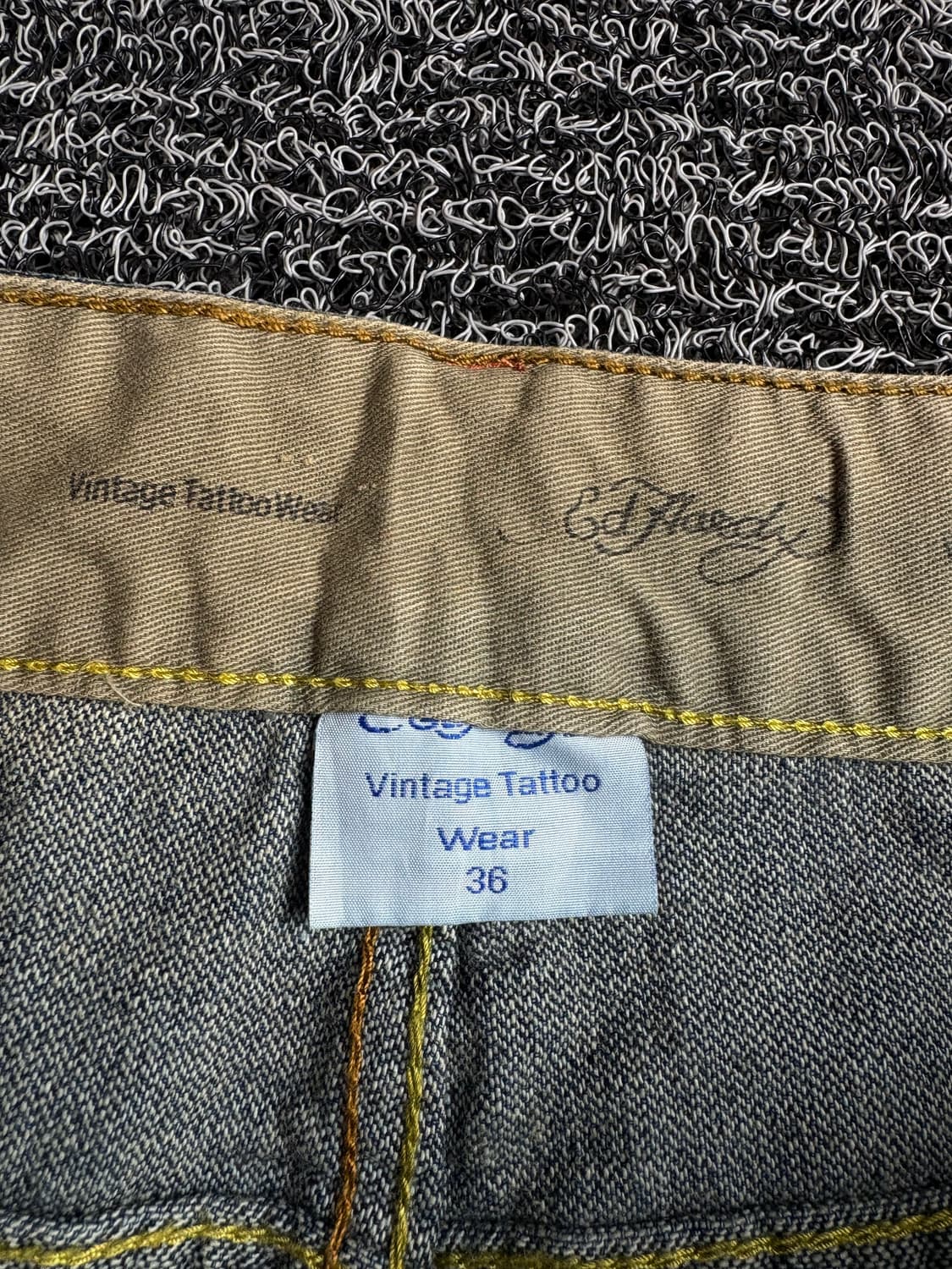 에드하디 타투 디자인 자수 루즈핏 데님 팬츠 3500 상품이미지3