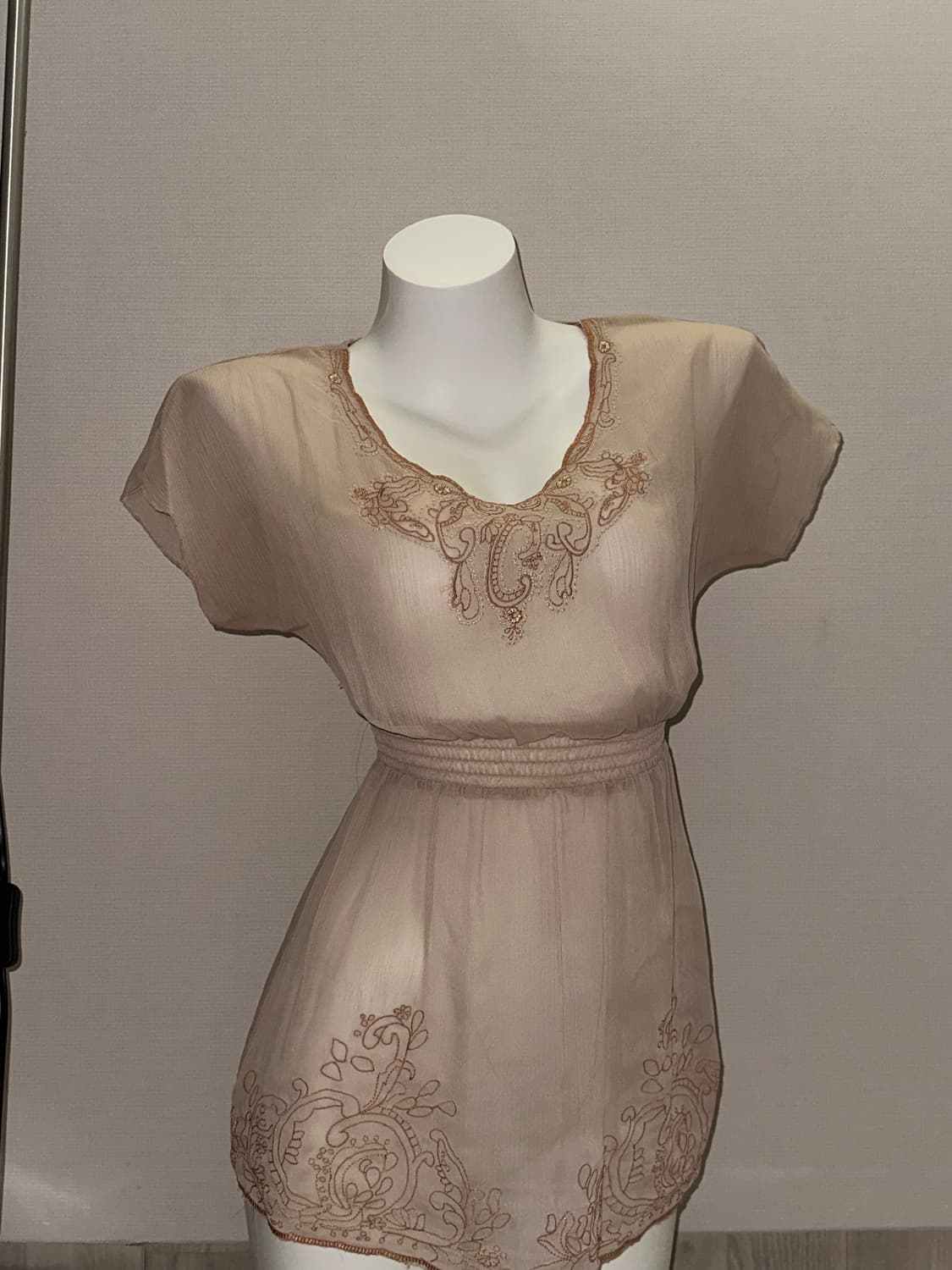 빈티지 페어리코어 시스루 반소매 블라우스 상품이미지4