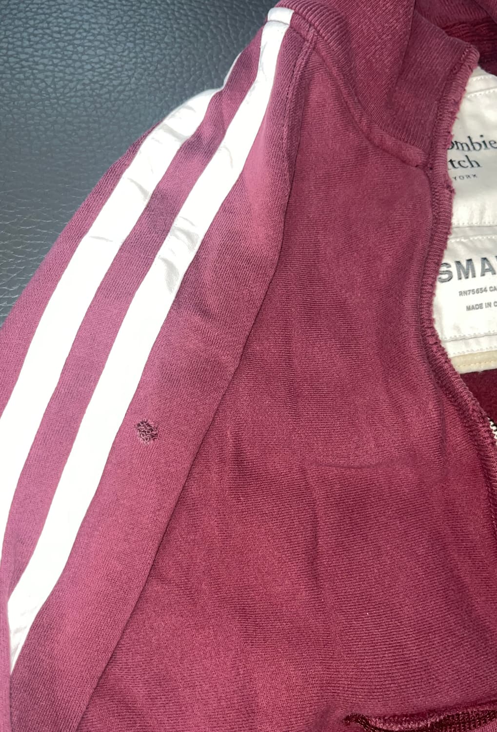 아베크롬비 버건디 집업 후디 져지 s 빈티지 희귀 양도 판매 상품이미지6