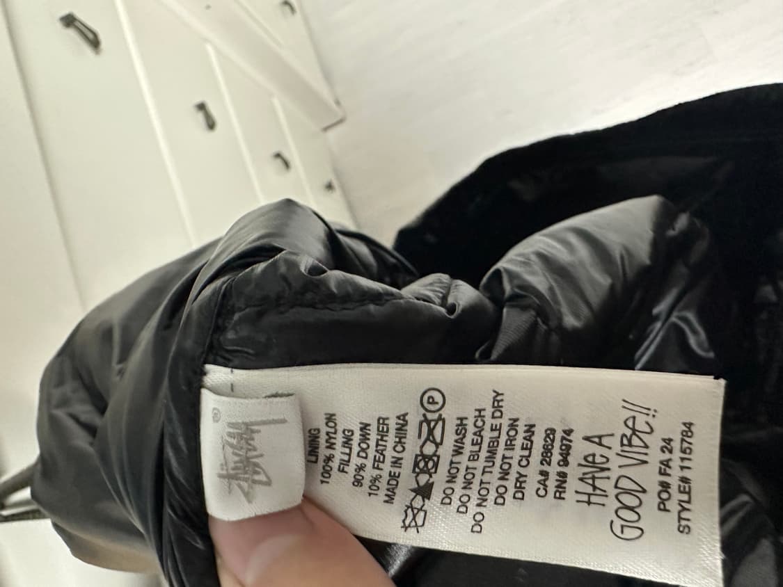 스투시 미드웨이트 패딩 블랙 m 상품이미지4