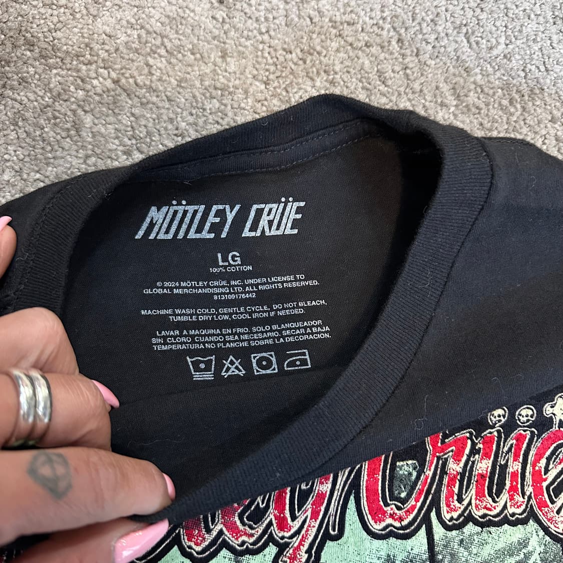 밴드 Mötley Crüe Dr. Feelgood' 투어 반팔티L 상품이미지4