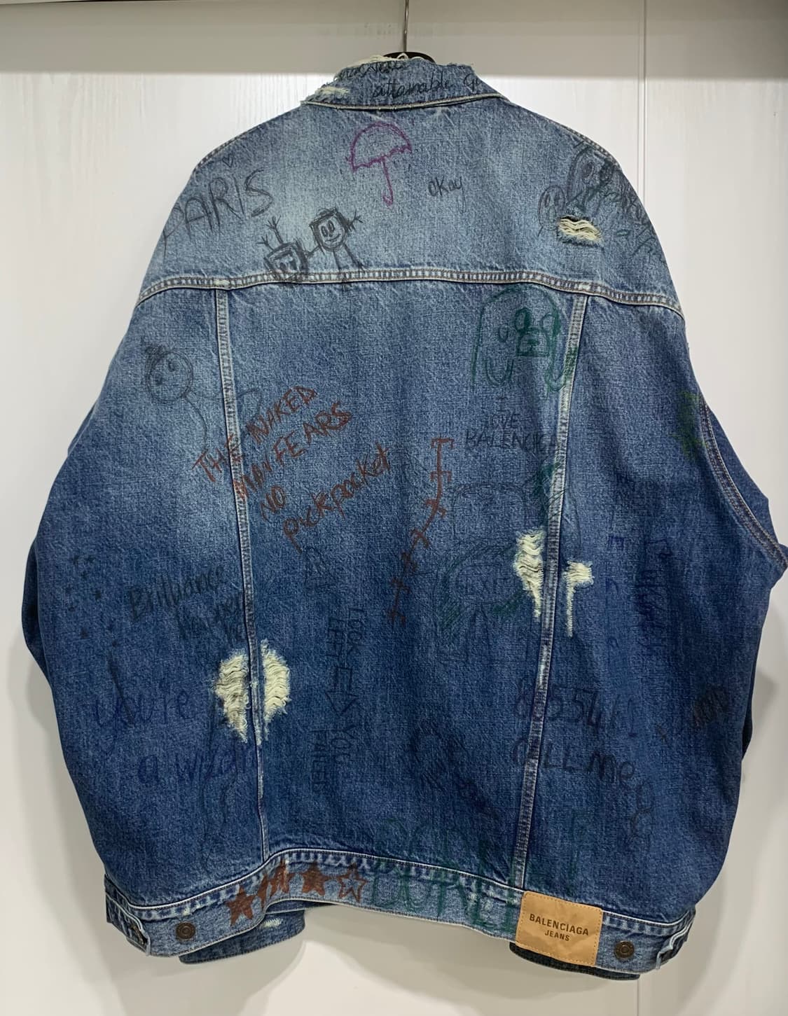 [2사이즈] 발렌시아가 그래피티 데님자켓 청자켓 상품이미지6