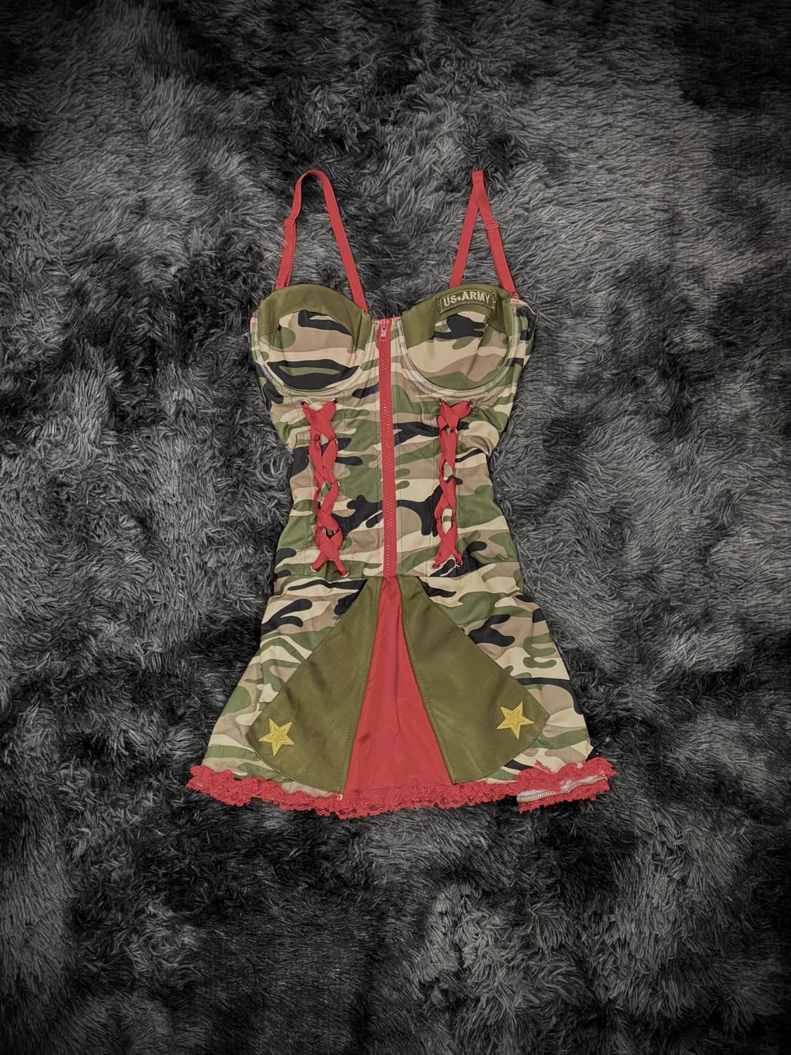 카모 레이스 코르셋 미니 원피스 상품이미지1