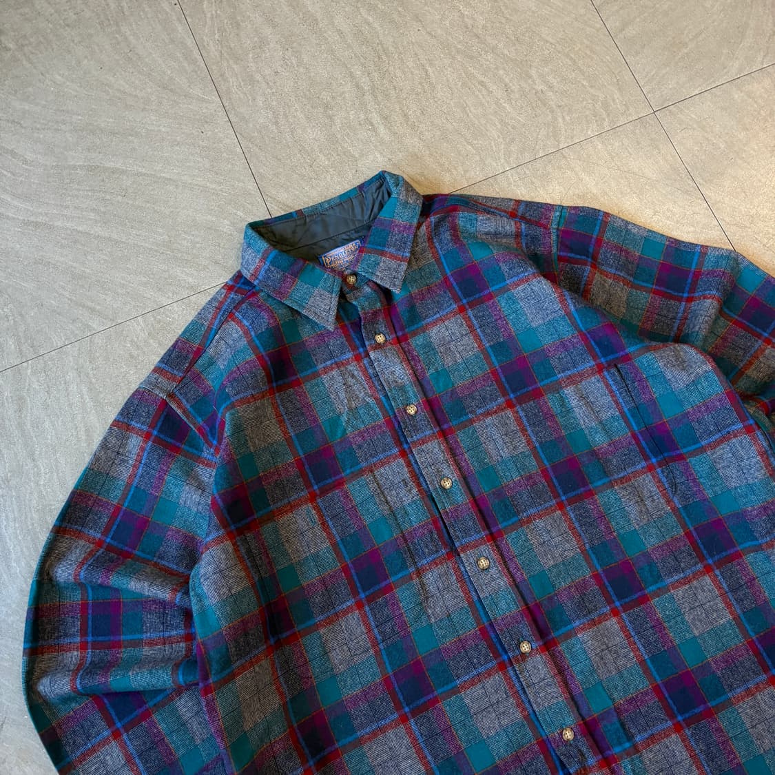 80년대 미국 생산 펜들턴 체크 울 셔츠 상품이미지2