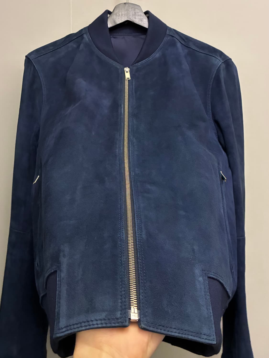 (48/97)솔리드옴므 고트스킨 염소가죽 스웨이드 블루종자켓 상품이미지4