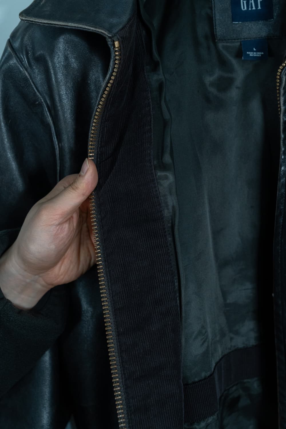 올드갭 싱글 레더 자켓 L 상품이미지4