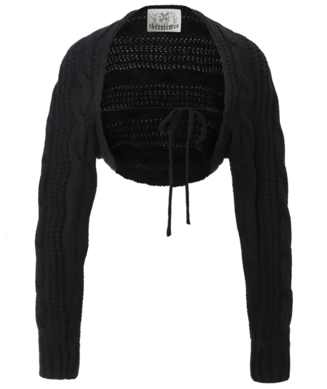 쓰리타임즈 케이블 볼레로 블랙 상품이미지1