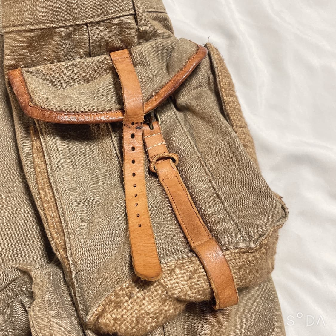 캐피탈 베이지 린넨 벨트 와이드 팬츠 상품이미지5