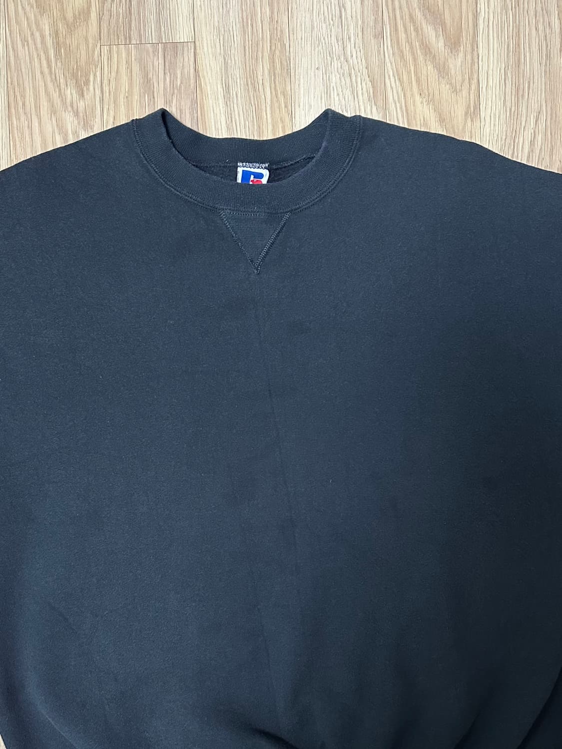 90s 빈티지 러셀 스웻셔츠 블랙 XXL USA 상품이미지7