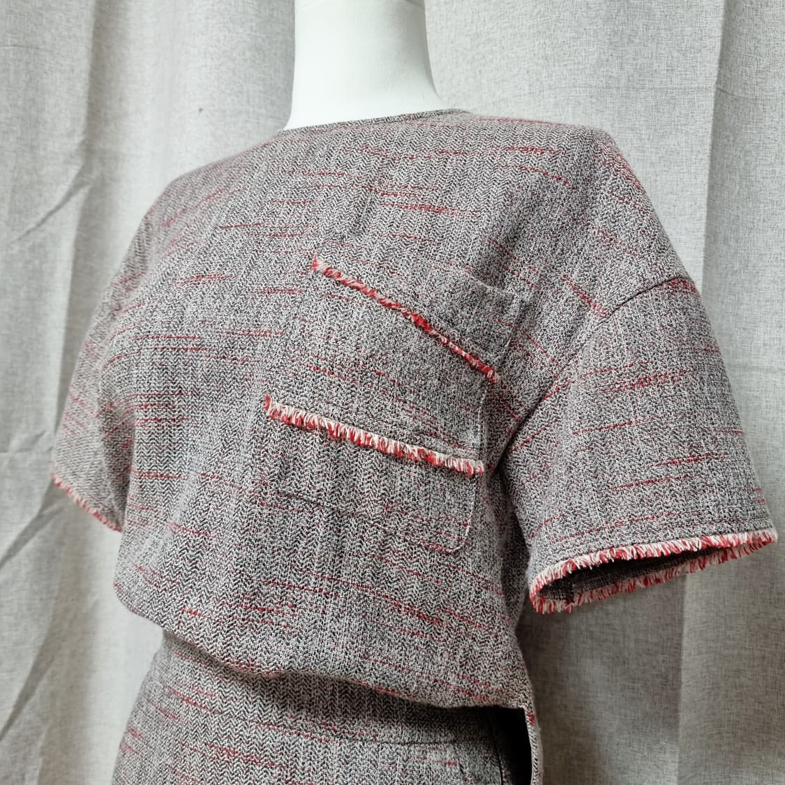 마쥬 maje 트위드짜임 투피스st 원피스 (55) 상태양호 상품이미지3