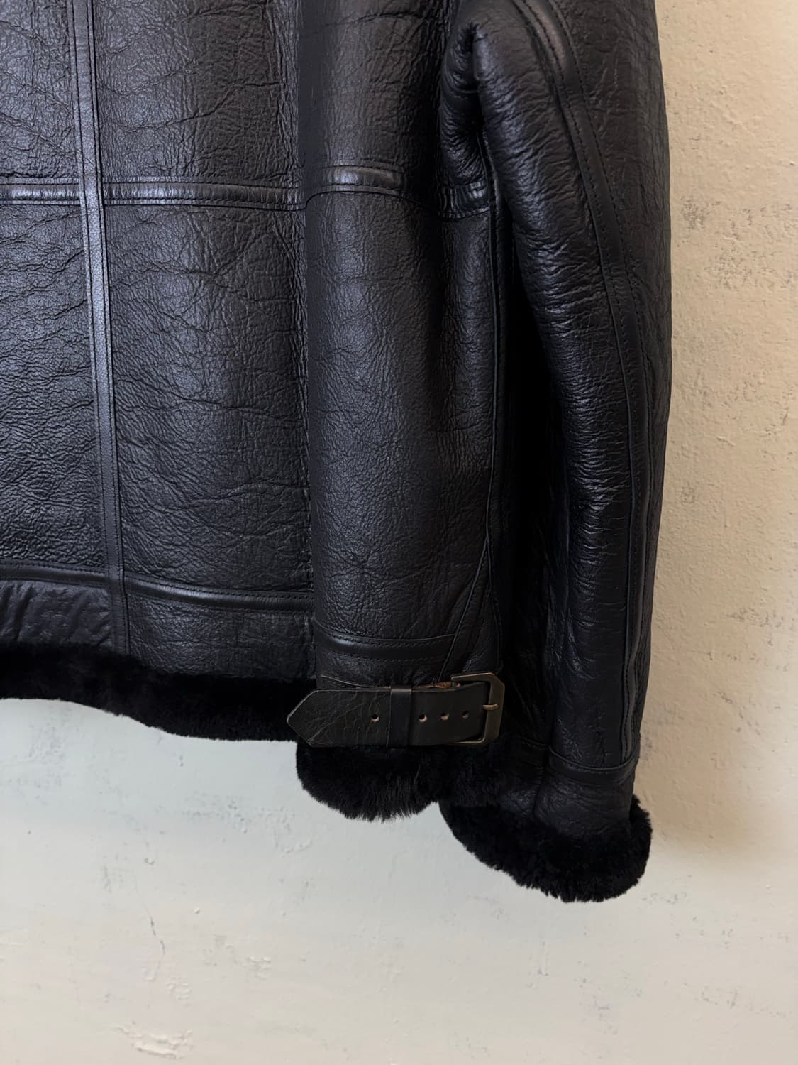 미공군 B-3 오리지날 양가죽 양털 무스탕 블랙 상품이미지8