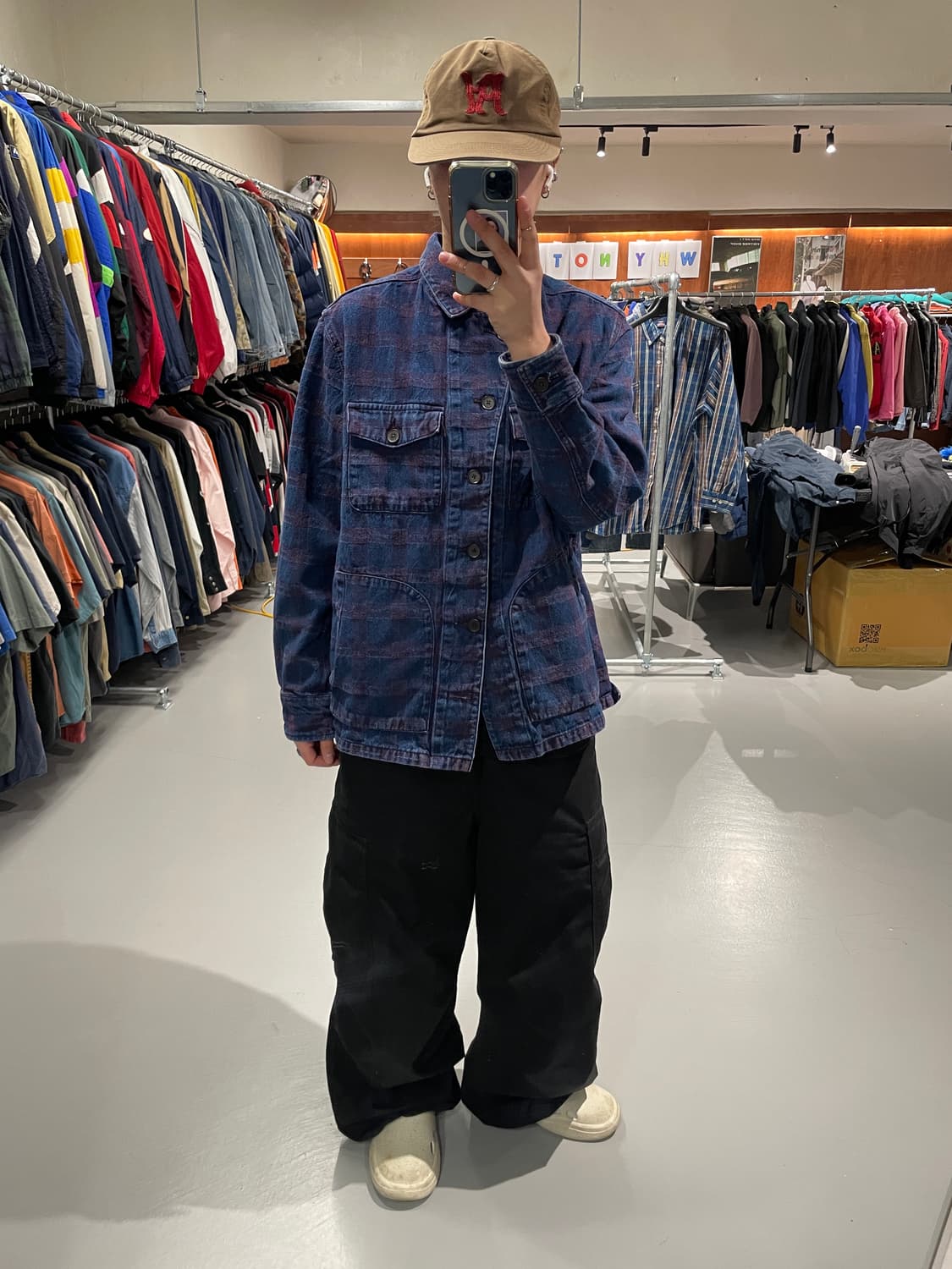 빈티지 체크 데님 셔츠 자켓   상품이미지4