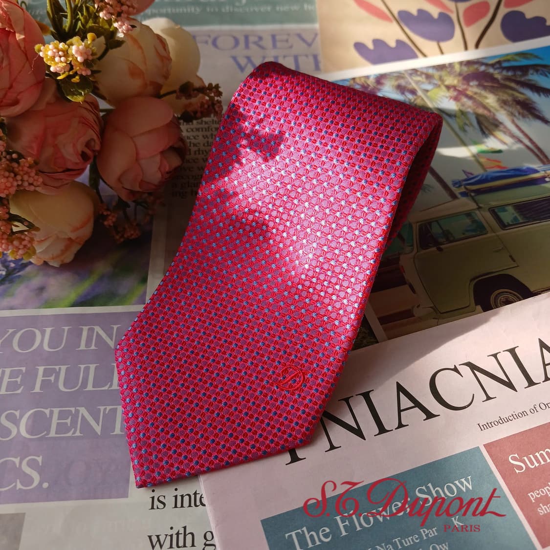 에스.티. 듀퐁 실크 도트 패턴 넥타이 8.1cm A등급 A19809 상품이미지1