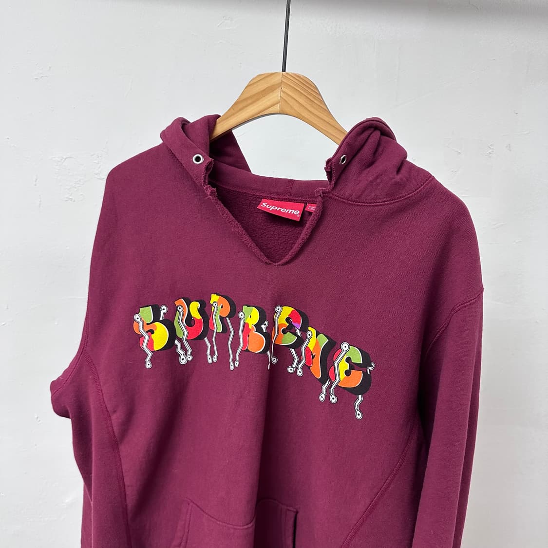 슈프림 커스텀 후드 버건디 L사이즈 (가슴단면59cm) 상품이미지2