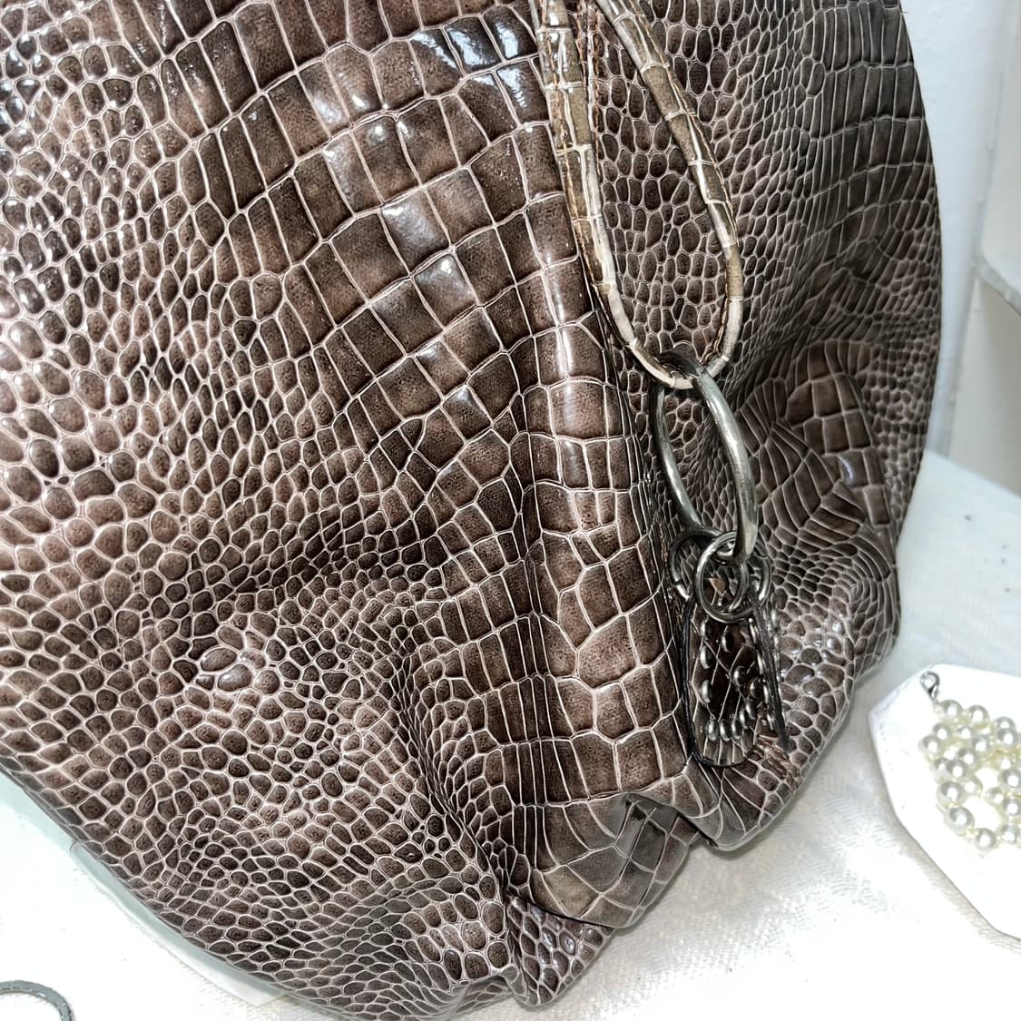 빈티지 브라운 글로시 파에톤 백 상품이미지2