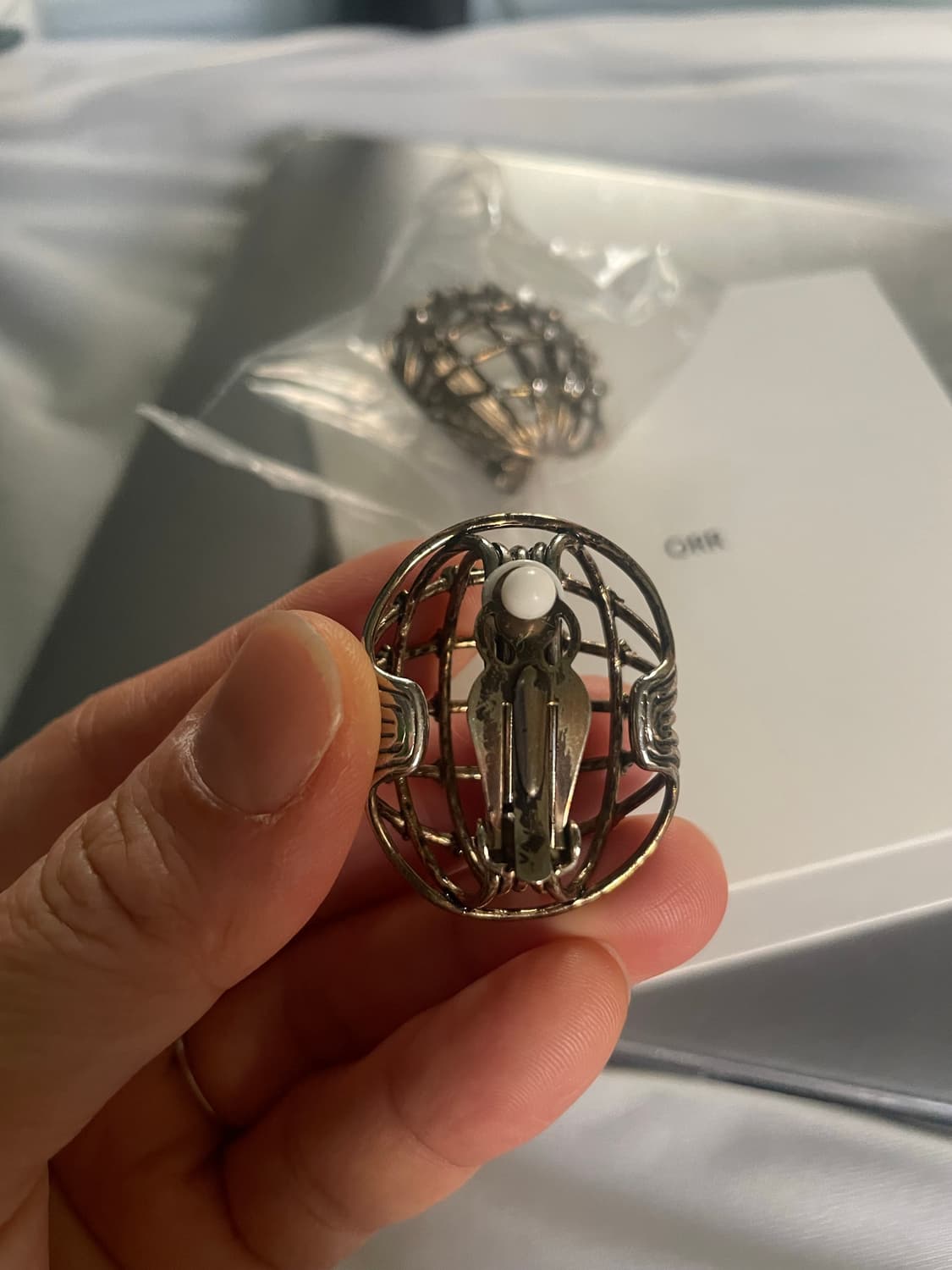 오르 큐빅 볼 귀걸이 새상품 상품이미지3