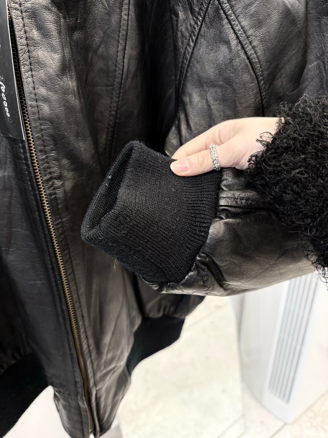 Vintage leather zip-up jacket  상품이미지6