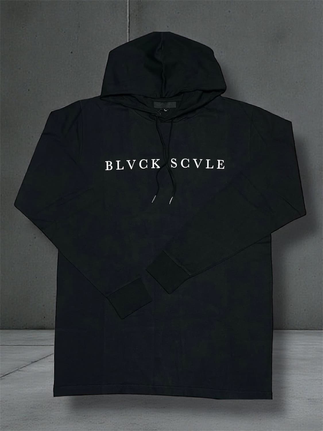 블랙스케일 검정 후드 상품이미지1
