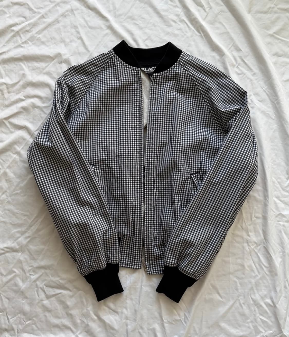 꼼데가르송 블랙 체크 봄버 상품이미지1