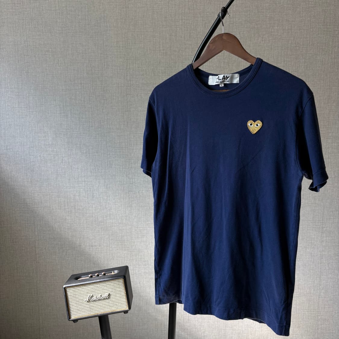 꼼데가르송 골드와펜 네이비 반팔 티셔츠 상품이미지3