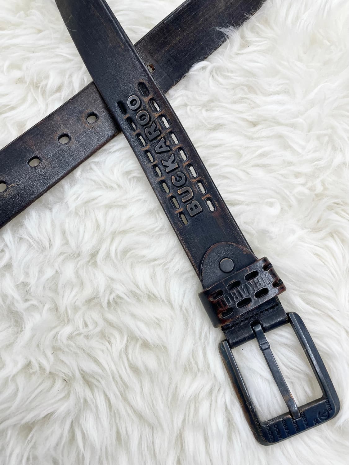 버커루 리얼레더 로고 스터드 버클 벨트 상품이미지6